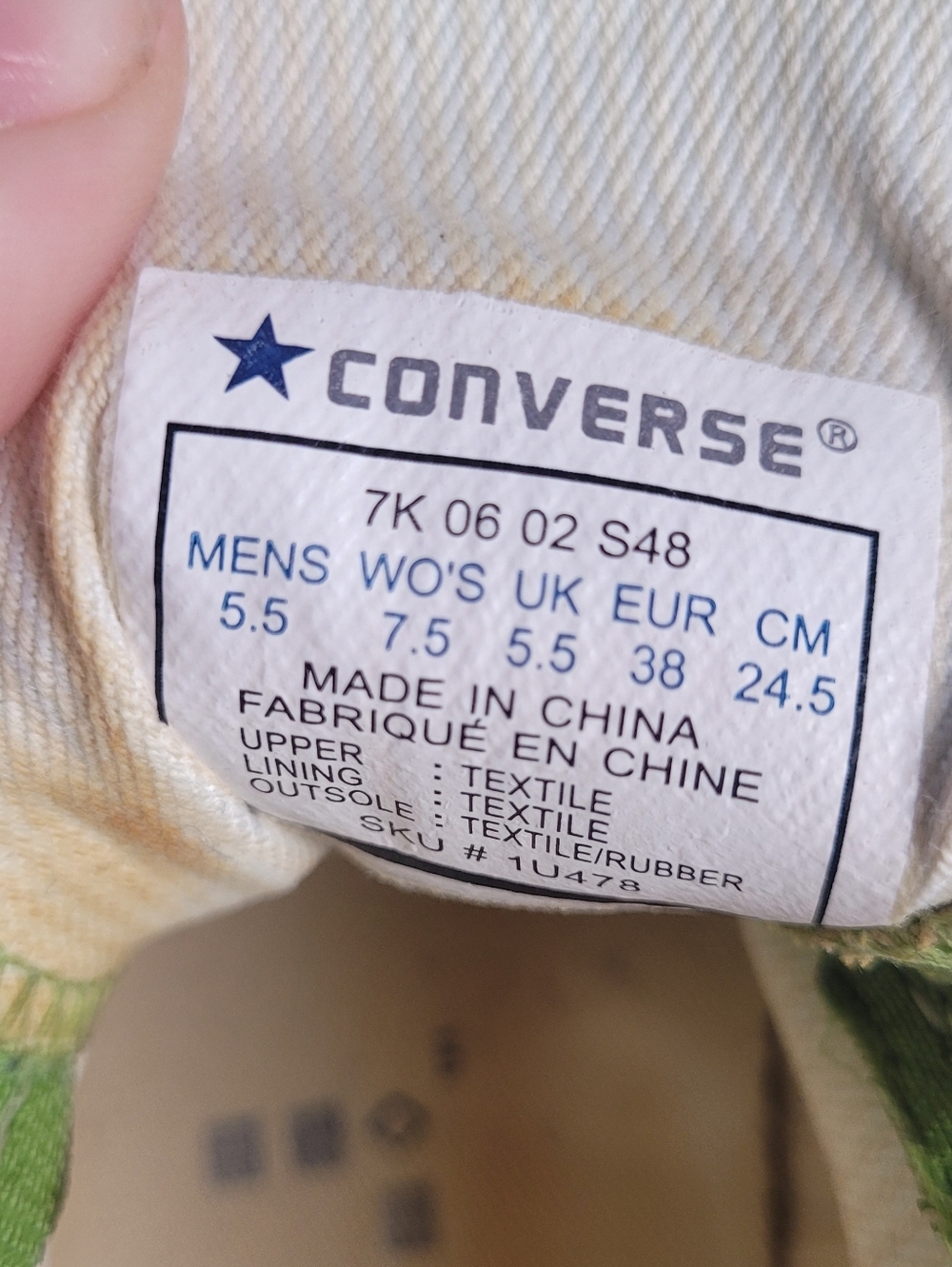 Converse All Star Low Top Lime Green No Laces Slip On Shoe Unisex M 5.5 W 7.5 - Picture 8 of 9